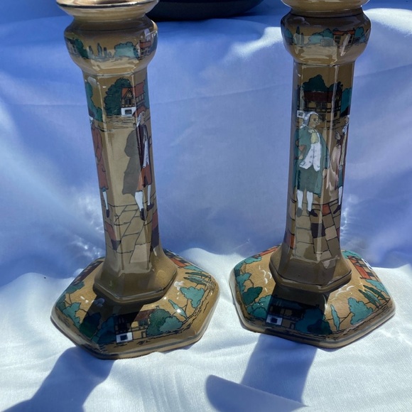 Antique Buffalo Pottery Deldare Ware
Candle Stick Holder Set of 2 - Picture 4 of 6